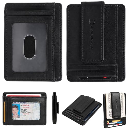 Alpine Swiss Harper Mens RFID Slim Money Clip Front Pocket Wallet Minimalist Leather ID Card Holder...