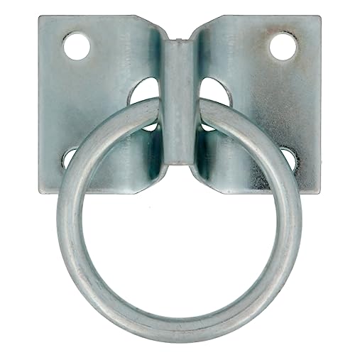 Amig - Placa Con Anilla - Placa 70 x 45 mm; Anilla Ø7 x 50 mm - Anilla Móvil Soldada Con Placa Fija de Sujeción - Anclaje para Montaje en Pared o Techo - Para Colgar o Amarrar Objetos - Acero Zincado