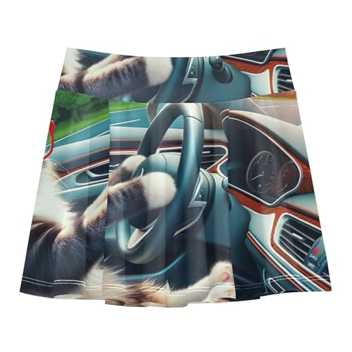 Rainbow Girls Skorts Athletic Shorts Toddler Tennis Skirts Little Girl Cat Driver Car Animal 4t