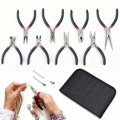 Juego de 8 mini alicates para evitar daños en piezas de joyería y electrónica 2