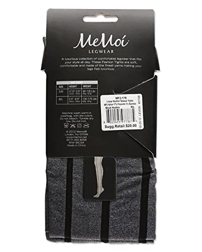 Image of MeMoi Women's Linear Heather Opaque Nylon Tights