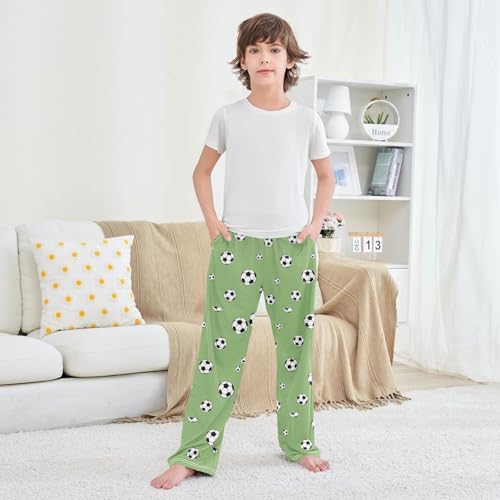 Boys' Pants Black White Soccer Ball Long Bottoms Jogger Pants Elastic Waist Trousers with Pockets S-XL3