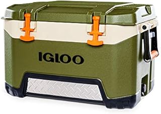 Igloo BMX 52 Quart Cooler with Cool Riser Technology, Fish Ruler, and Tie-Down Points - 16.34 Pounds - Green and Orange