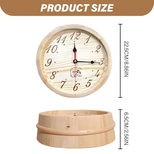 Reloj de madera multiusos con esfera redonda y funcionamiento silencioso continuo 4