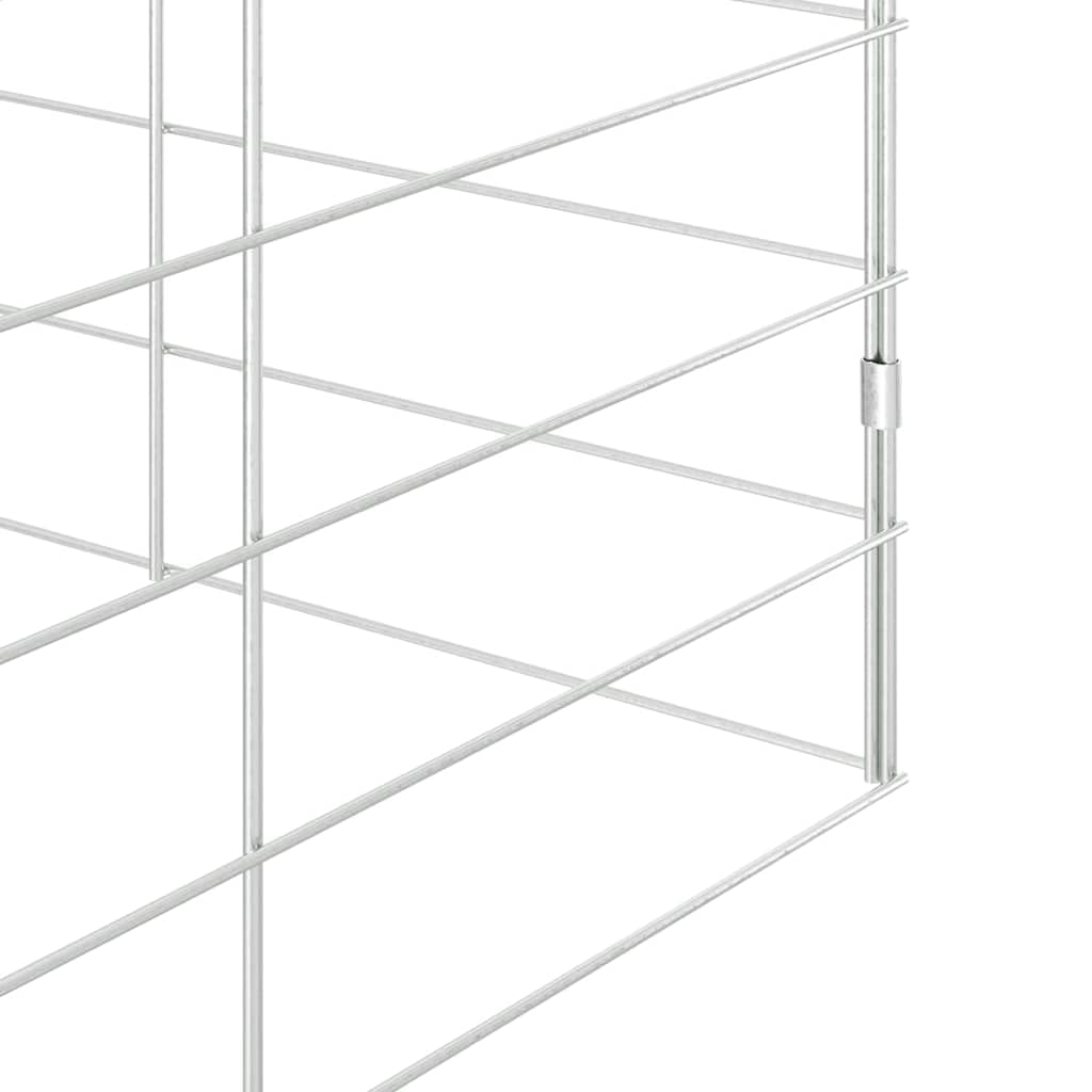 Recinzione per cavia argentata, habitat esterno per coniglio in acciaio zincato, gabbia spaziosa 300 x 100 x 210 cm, con vano portaoggetti e ante di accesso, ideale per giardino