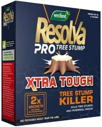 Resolva Pro Xtra Tough Tree Stump Killer (2X100ml) Satchets - Extra Strong Weedkiller Ready To Use - Garden Ween Killer - Fast & Effective