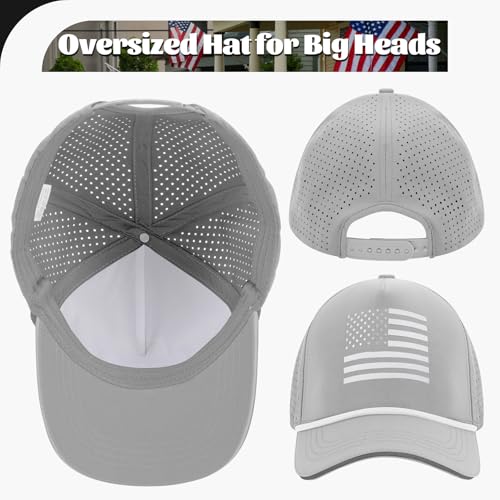 Image of Mens Oversize XL XXL American Flag Trucker Hat, 250 Anniversary USA Hat Waterproof Quick Dry Mesh Cap for Big Heads