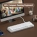 MageGee Typewriter Style 60 Percent Keyboard, Life Waterproof Gaming Keyboard with RGB Backlit Small Compact Portable 60% Keyboards (Milky White)