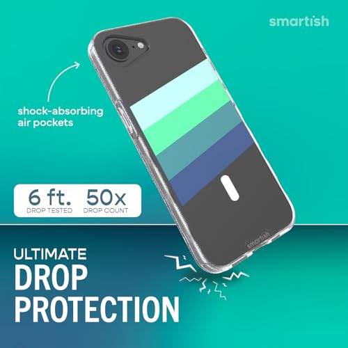 Image of Smartish iPhone 17e /16e MagSafe Clear Case - Gripmunk Magnetic Slim Case [Lightweight + Protective] Drop Tested Anti-Yellowing Thin Grip Clear Cover for Apple iPhone 17e /16e - Deep End