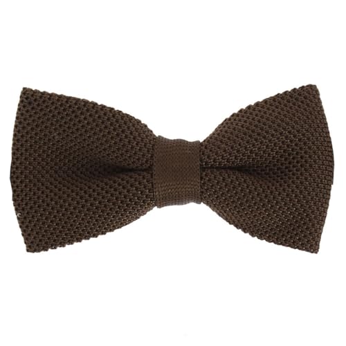 Noeud papillon tricot soie marron chocolat fini les accessoires plats sans relief