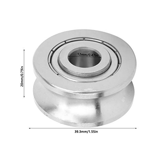 Yosoo Health Gear Kurvenrolle LFR5201-14 12x39,3x20mm – Schienenführungsrollenlager Chromstahl für Linearführung