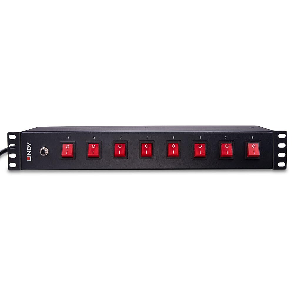 Multiprise Horizontale Rack 19" 1.5U, 8 Prises Schuko avec interrupteurs