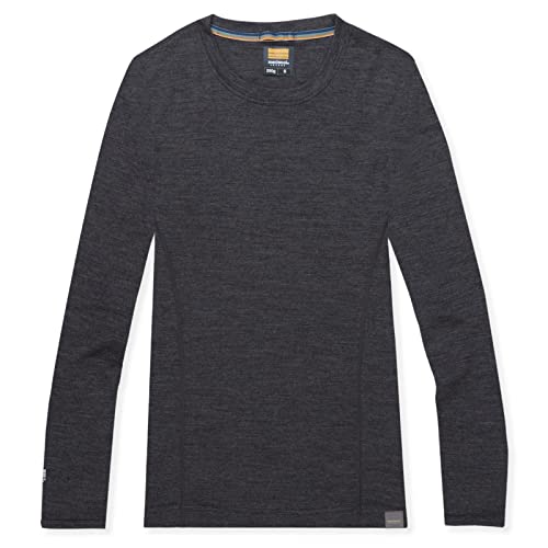 Meriwool Womens Base Layer 100% Merino Wool Midweight Long Sleeve Thermal Shirt Charcoal Gray #TOP2