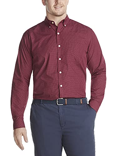 Van Heusen Men's Big & Tall Tall Wrinkle Free Long Sleeve Button Down Shirt, Port Red, 4X-Large Big #TOP1
