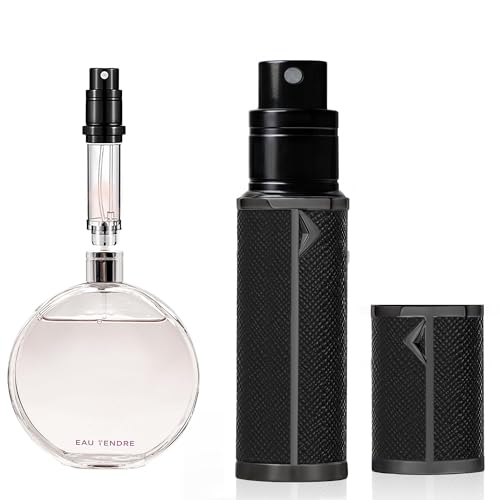 AB00BK 5ml Leather Perfume Atomiser Refillable, Bottom Fill Perfume Bottle, Portable and Leak-proof Suitable for Women and Men (AB00BK 5ml)
