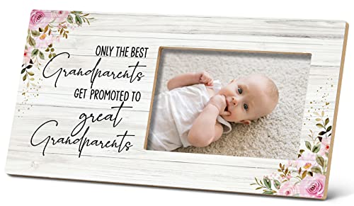SRADMO Grandparents & Great Grandparents Photo Frames, Baby Announcement & Promotion Keepsakes, 12x6 Grandkids Picture Frame