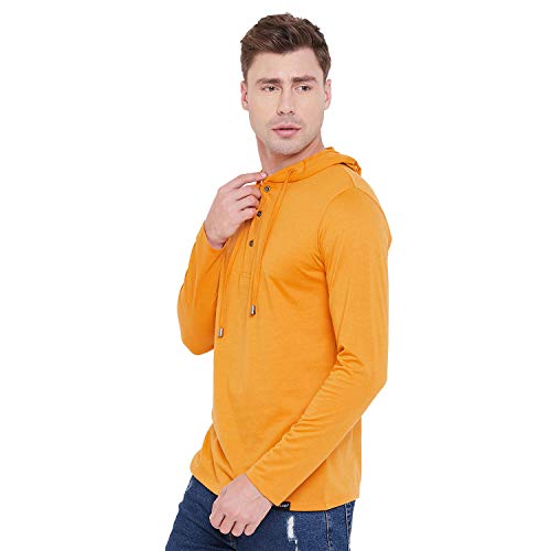 Image of LE BOURGEOIS Men Solid Regular Fit Hooded Neck Full Sleeve Cotton Sweatshirt Hoodie T-Shirt