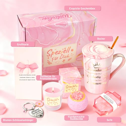 Geschenke für Frauen, Wellness Geschenkset - Geburtstagsgeschenk für Frauen, Mama Geschenk, Geschenk für Freundin & beste Freundin Geschenke, Entspannungs Spa Geschenkkorb