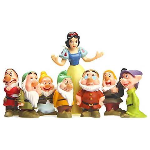 ZGPTX 8pcs Set Original Princess Snow White And The Seven Dwarfs 7 Ornaments Model Doll Toys For Children Gift Figure Cover
