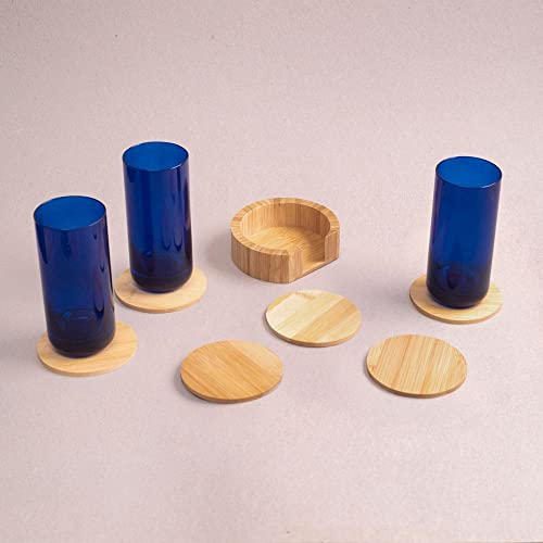 Oikos - Jogo de Porta Copos Redondo em Bambu 6 Peças