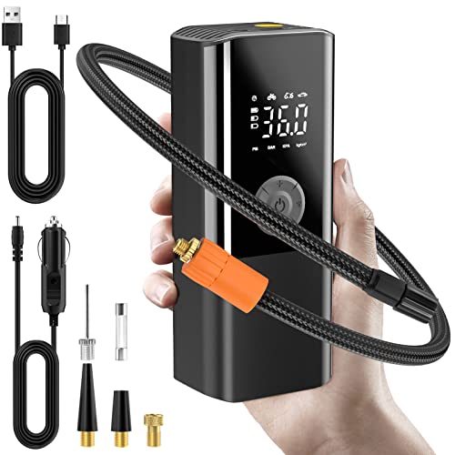 Tire Inflator, 150Psi Cordless Air Compressor Pump Fast Inflation, 6000Mah Rechargeable, Electric Tire Pump With Lcd Dual Screen,Two Ways To Inflate For Car Motocycle Bicycle Ball #TOP2