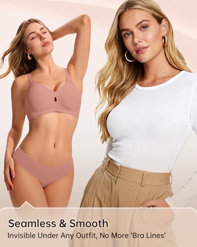 Image of LetsJoli Wireless Bras for Women No Underwire Jelly Bras Seamless Push Up Full Coverage Bralettes Comfortable Everyday Bra
