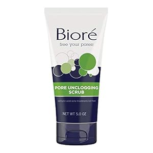 BiorÃ© Pore Unclogging Scrub, Removes Excess Dirt and Oils, Face Scrub, with Salicylic Acid, Oil Free, 5 Ounces (HSA/FSA Approved)