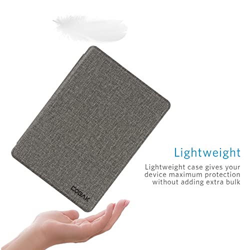 Image of CoBak Case for All New 6 Inch E-Reader 2024 and 2022 (11 Generation) - PU Leather Smart Cover, Auto Sleep and Wake, not Compatible with Kobo Clara,Fabric Gray
