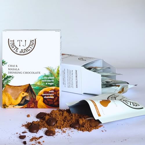 Image of Taste Junction Iced /Hot Chocolate Mix | Chai & Masala | Assorted Pack | 6 Sachets | <0.2G Sugar Per Sachet