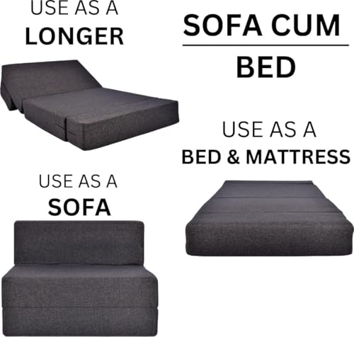 Image of Convertible Sofa Chair Bed, 3-in-1 Sleeper Chair with Foldable Design, Modern Upholstered Lounge Accent Chair, Space Saving Single Sofa Bed for Living Room, Bedroom & Small Spaces (Brown (FA100))