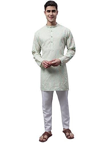 Image of Jompers Men's Cotton Embroidered Straight Kurta Pyjama Set