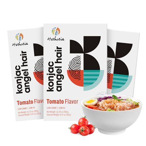 Image of Hethstia Shirataki Noodles Konjac Pasta, 6 Pack Tomato Flavor Instant Food(61.38oz), Low GI Ramen