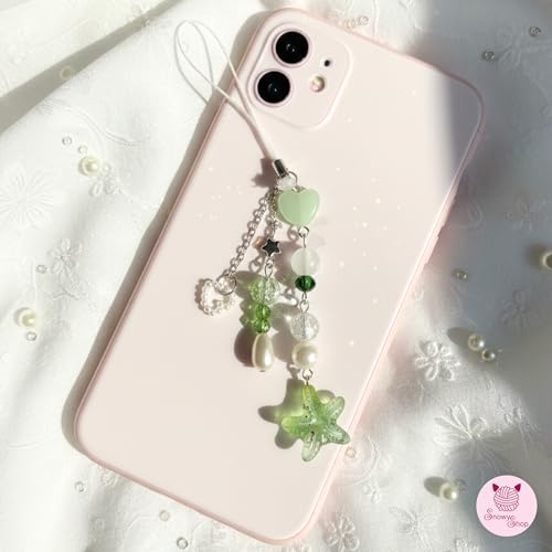 Image of SNOWY SHOP Korean Silver Bow Phone Charm - Cute Heart & Starfish Pendant | Aesthetic Korean Mobile Chain, Bag Hanging & Keychain Jewelry for Girls & Women