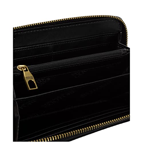 VERSACE JEANS COUTURE WOMAN'S WALLET 72VA5PA1 IN BLACK FAUX LEATHER WITH ZIP AROUND AND METAL LOGO4