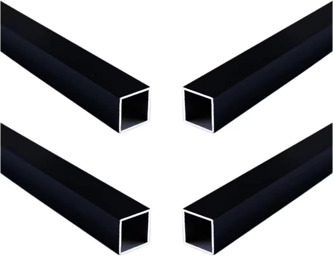 4 tubi quadrati in alluminio nero tubo piatto in alluminio 10 mm x 10 mm x 1 mm x 300 mm materiale 6063 per costruzione e decorazione