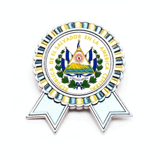 Broche El Salvador idée cadeau emblème San Salvador métal taille M