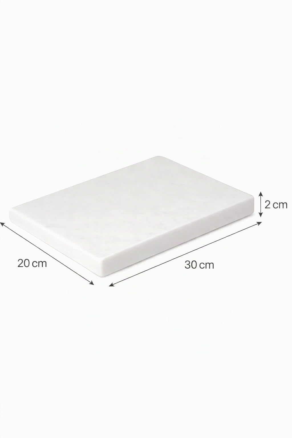 Planche à Découper en Marbre Blanc 30 x 20 cm – Petit Plateau Élégant pour Fromage, Sushi et Apéritif – Pierre Naturelle Design Italien – Kalu Creations