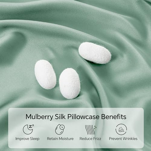 Image of INFIIXSO Silk Pillowcase Mint Green 1PC 20 inchx26 inch