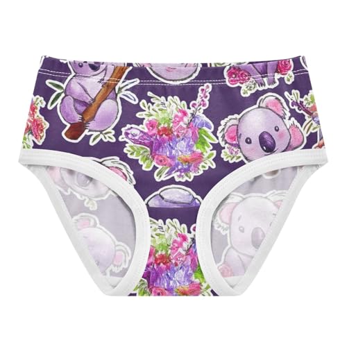 Cotton Toddler Girls Underwear Cute Koala Purple Girl Panties Cute Personalized Kids Undies Briefs 2t