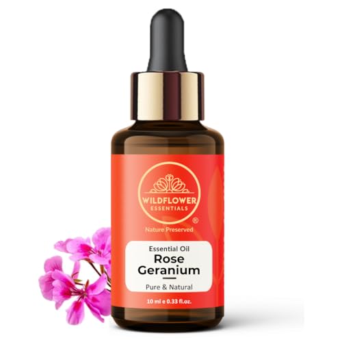 Image of Rose Geranium Essential Oil (Pelargonium roseum) Pure | Non-Sticky | Lightweight | Steam Distilled | All Skin Type | Men & Women (10ml)