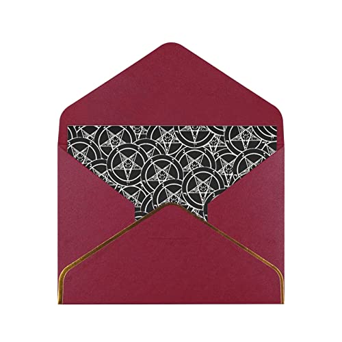 Allgobee Greeting Cards Satanic-Sigil-Baphomet-Pentagram Envelope Blank Cards Cards For All Occasions,Birthday,Thank You,Wedding #TOP7