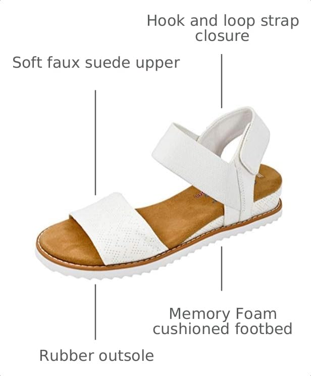 Image of Skechers Women's Desert Kiss-Stretch Quarter Strap Sandal Flat