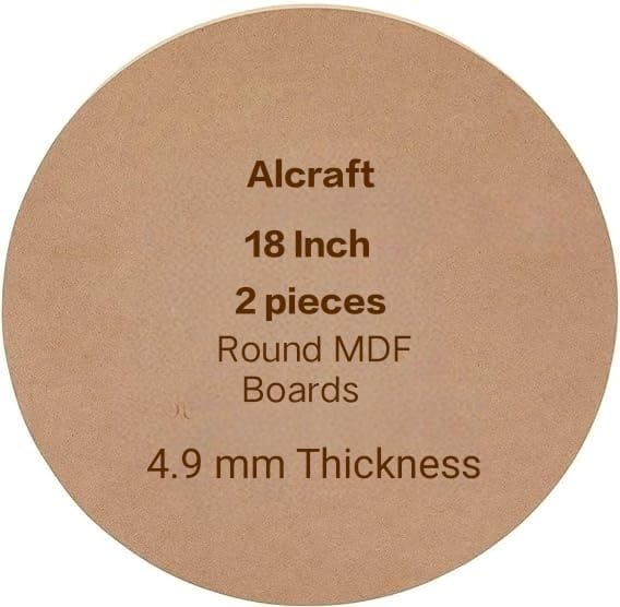 ALCRAFT 18 Inch - 2 Pieces - MDF Board for Art and Craft - Round Wood Circles for Art & Craft | Resin, Lippan, Mandala, Painting, Wall Hanging, Clock Making, Decoration (18 inches, 4.9 mm Thick)-image-40
