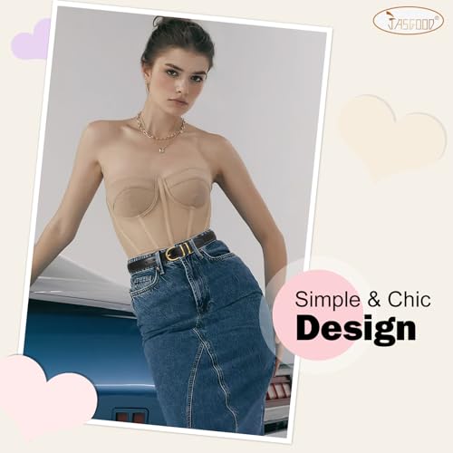 JASGOOD 2 Pack Women Leather Belt for Jeans Pants Fashion Ladies Belts for Dresses2