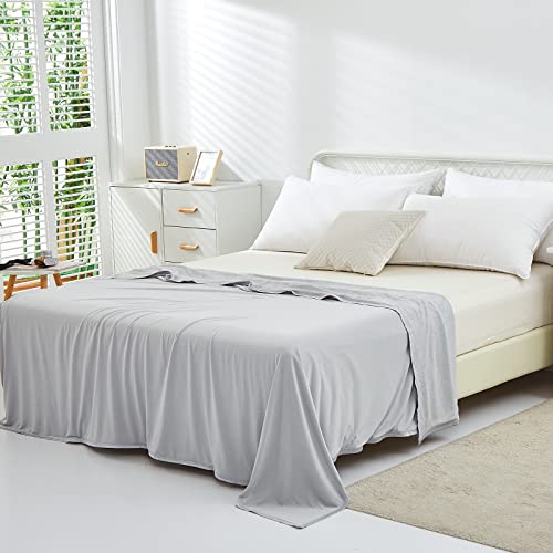WONGS BEDDING Kühldecke Sommerdecke 2 in 1 doppelseitig mit Japanische Arc-Chill Q-Max 0,43 selbstkühlende Decke weiche Reisedecke leichte Sofadecke Wohndecke Grau 150x200cm