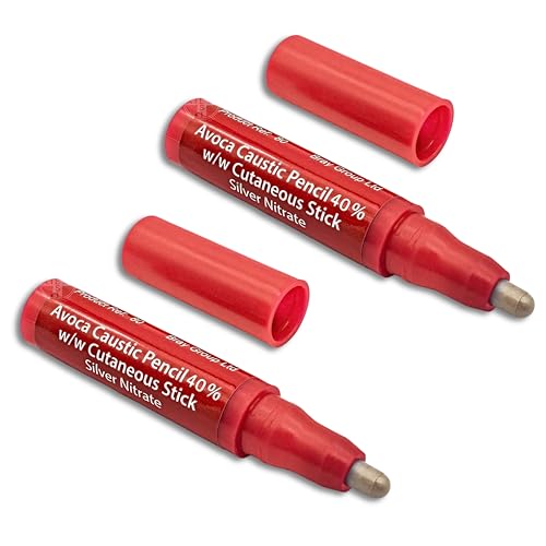 Avoca Caustic Pencil for Removal of Warts & Textiles - 40% Silver Nitrate for Wart Removal Granulation Tissue and Skin Care Treatment (Pack of 2)