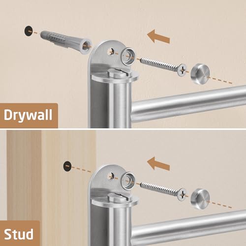 KES Extra Long Swivel Towel Bar 19.5" 4-Arm, Swing Out Towel Rack for Bathroom Wall, Hand Towel Holder for Multiple Towels, SUS304 Stainless Steel Brushed Finish, A2103S4L50-2