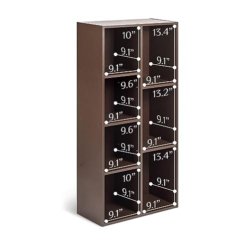 Amazon Basics 7 Cube Storage Organizer Bookcase, Sturdy Shelves, Book Shelf, Espresso, 9.3"D x 19.5"W x 41.7"H by Amazon Basics - Image 5