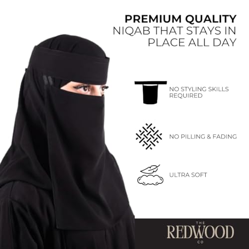Saudi Niqab | Black Chiffon | Breathable & Comfortable | Premium Quality | Versatile for Special Occasions & Daily Wear | Easy Care | 12 x 15 Inches4