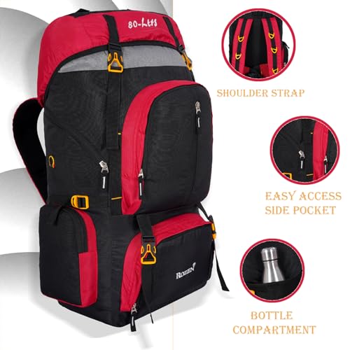 Image of 80L Travel Backpack for Outdoor Sport Camp Hiking Trekking Bag Camping Rucksack